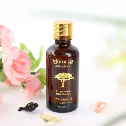 Moroccan Argan Oil Organic Anti Aging Whitening Dark Spot Removal Vitamin C Vegan Skin Care 3 Tripe Serum Jojoba For Black Skin