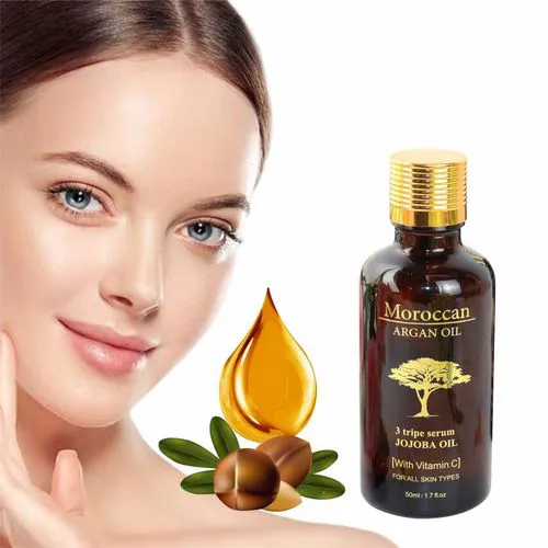 Moroccan Argan Oil Organic Anti Aging Whitening Dark Spot Removal Vitamin C Vegan Skin Care 3 Tripe Serum Jojoba For Black Skin