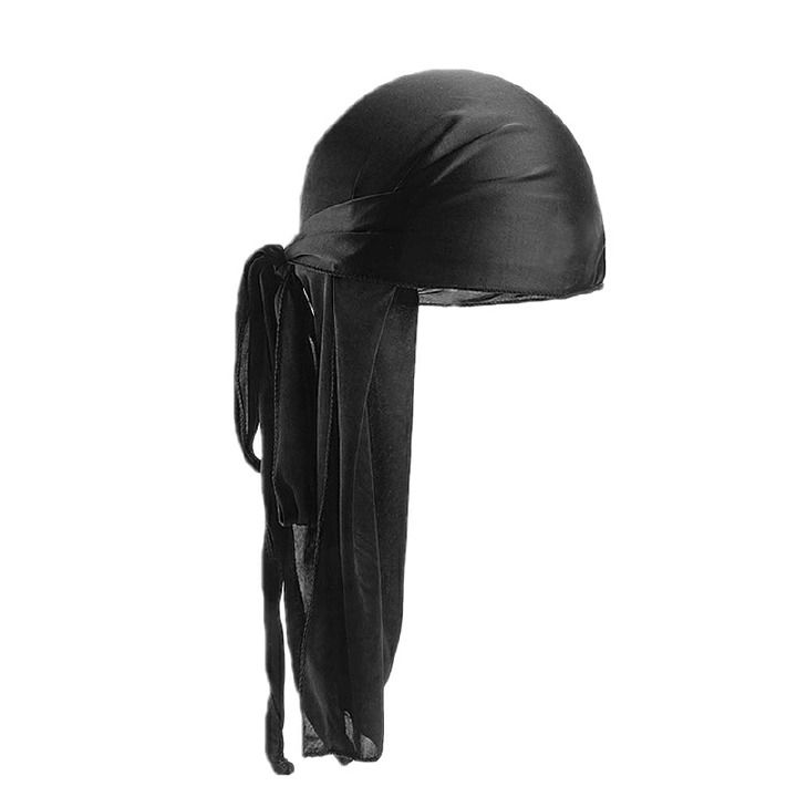 Men's Silky Durags Long Satin Turban Hat Wigs Doo Durag Biker Headwrap Pirate Hat Men Cap Men Hair Accessories Long Tail Du-Rag