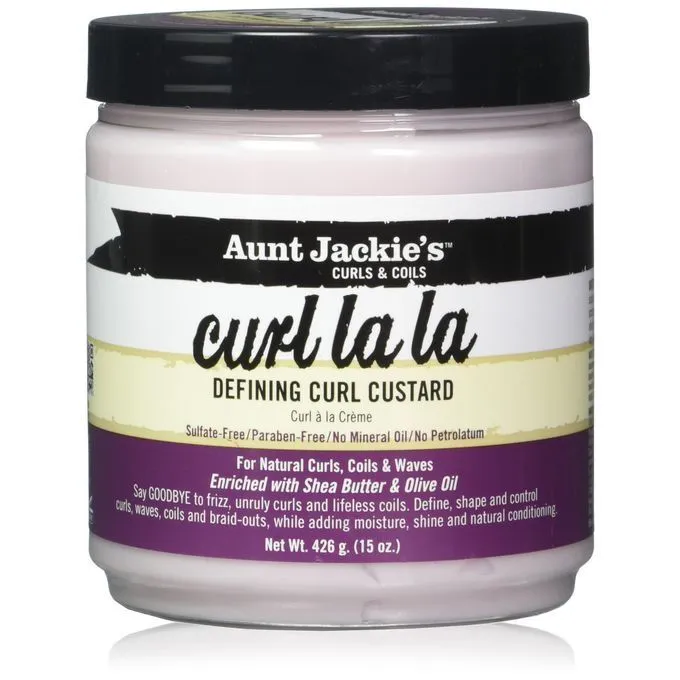 Aunt Jackie'S Curl Defining Custard Curl Lala for natural curls ,coils and waves enriched with Shea butte and olive oil