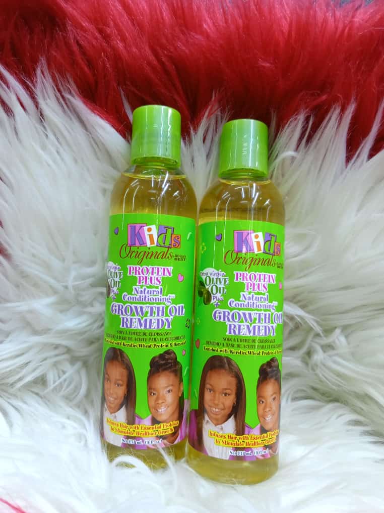 Kids Originals by Africa's Best Protein Plus Growth Oil Remedy, Natural Conditioner Nourishes, Revitalizes and Repairs Hair, Ideal for Ponytails, Curls, Braids, Edges,