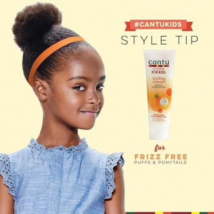 Cantu Care For Kids Curling Cream defines softens ,, gentle care for curls ,coils and waves with shea butter ,coconut oil and honey