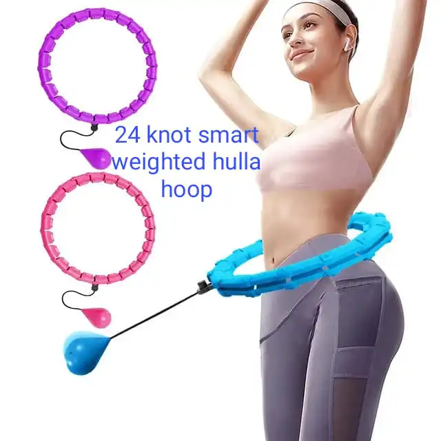 New Hulla Hoop for Adults Weight Loss, Circle Weighted Hula Hoops 2 in 1 Abdomen Fitness Hula Hoops, 24 Detachable Knots Hula Hoops with Automatic Rotation it is light making it easier to roll
