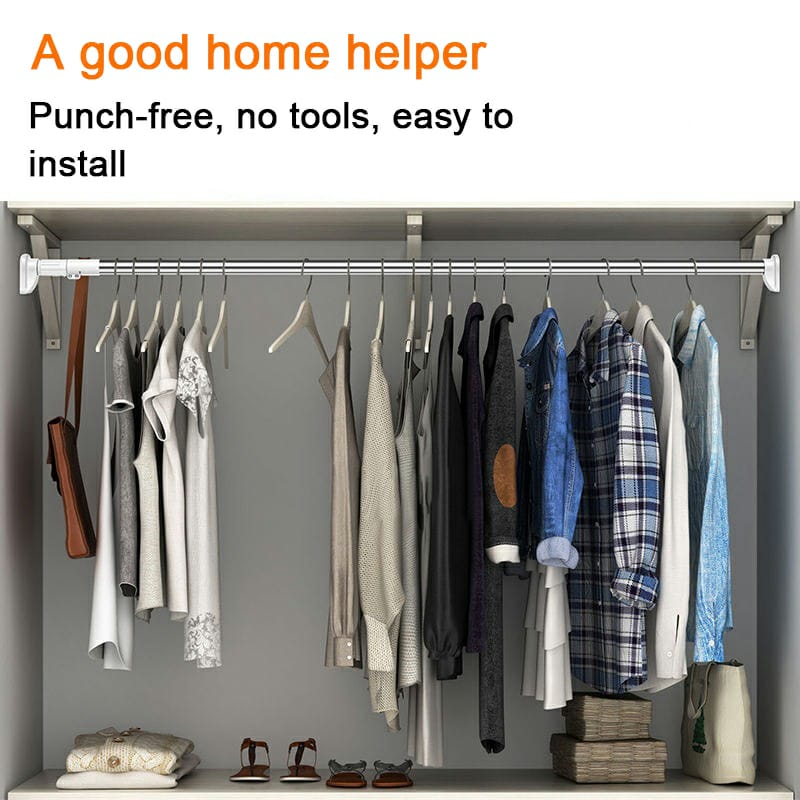 Clothes Hanger, retractable  rod, curtain steel rod, adjustable clothes/Curtain rod, kitchen adjustable rod, Hanger, shower curtain rod, expandable curtain rod, No Hole Bathroom Curtain Door Towel Hat