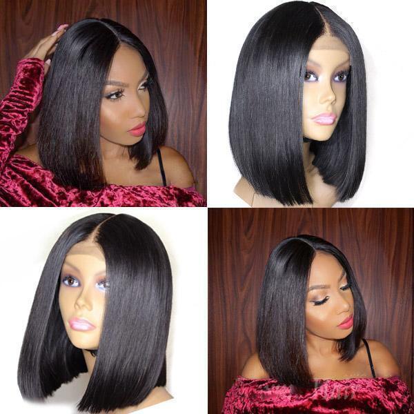 Straight Bob Wig Wear And Go Glueless Human Hair Wigs Bob Wigs For Women Ready To Wear Lace Closure Wig Hair