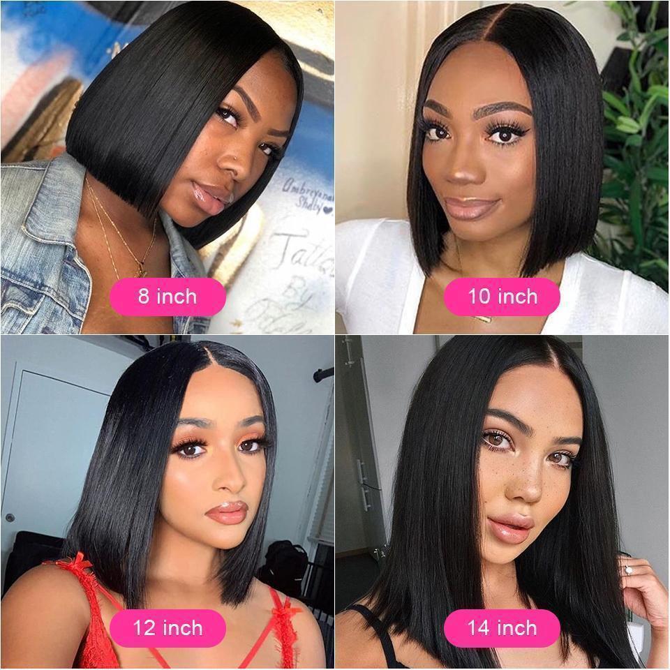 Straight Bob Wig Wear And Go Glueless Human Hair Wigs Bob Wigs For Women Ready To Wear Lace Closure Wig Hair