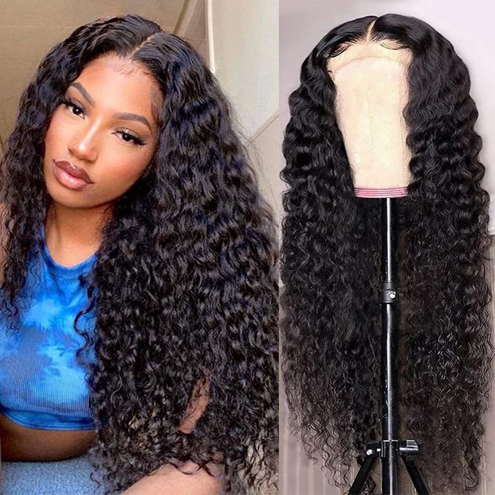 Deep Wave Lace Front Wig Transparent Lace Frontal Human Hair Wigs Lace Wig Remy Deep Curly Front Wig Jarin( Not Lace Wig)