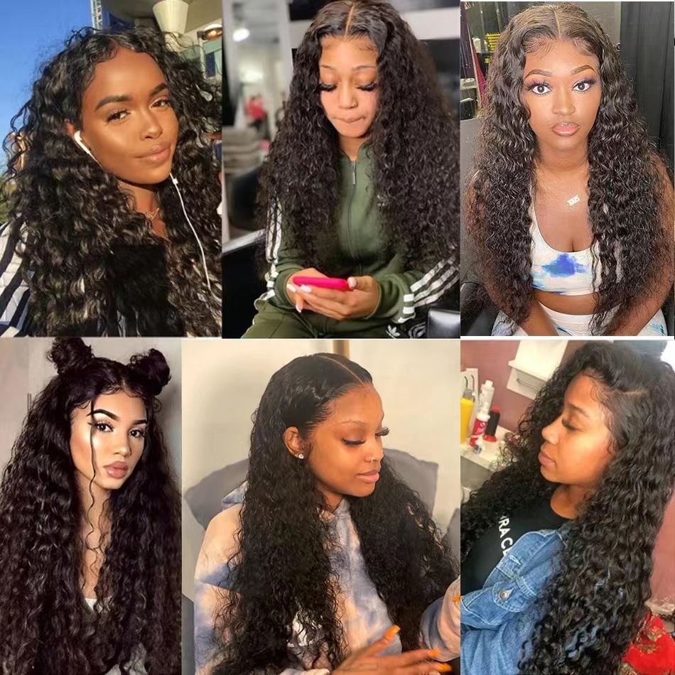 Deep Wave Lace Front Wig Hair Transparent Lace Frontal Wigs For Women Hair Wigs PrePlucked Lace Front Wig