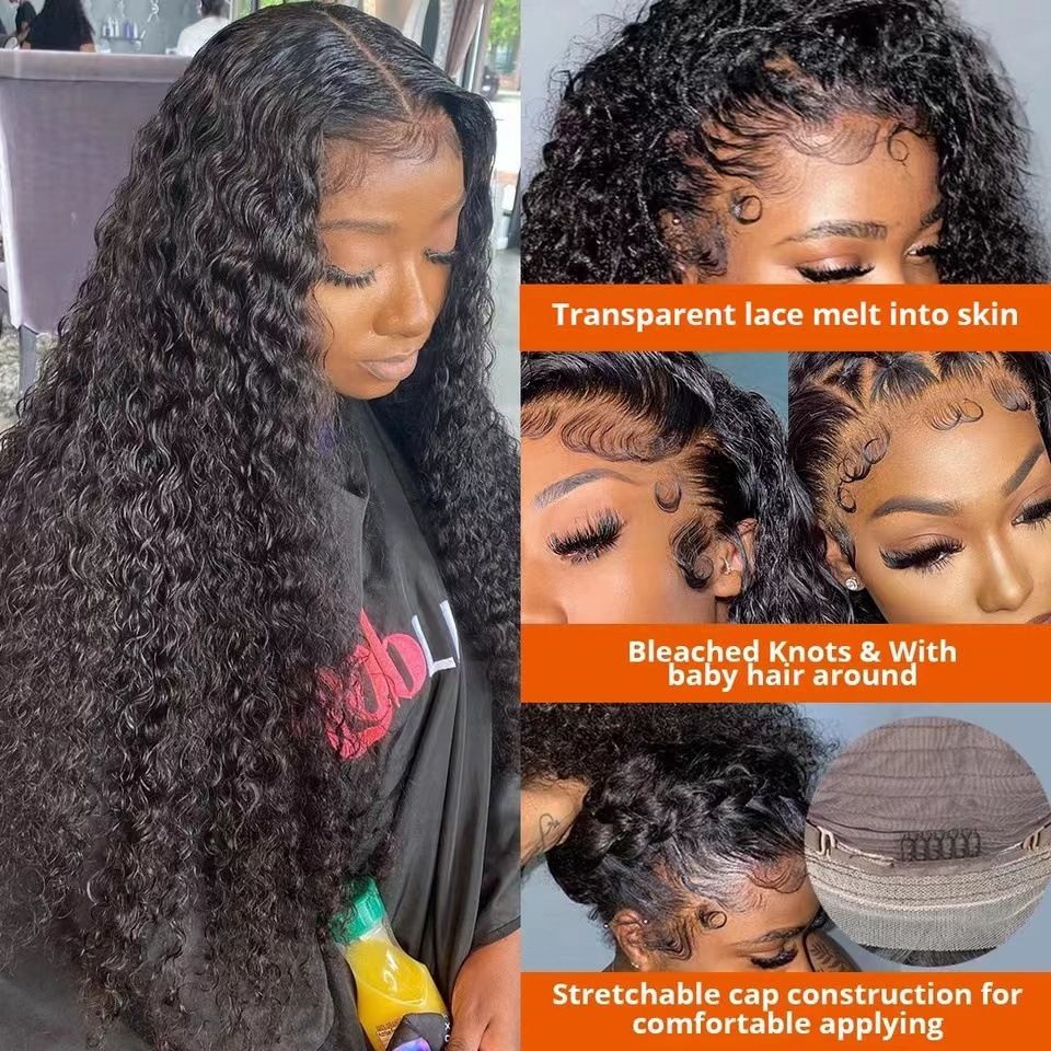 Deep Wave Lace Front Wig Hair Transparent Lace Frontal Wigs For Women Hair Wigs PrePlucked Lace Front Wig