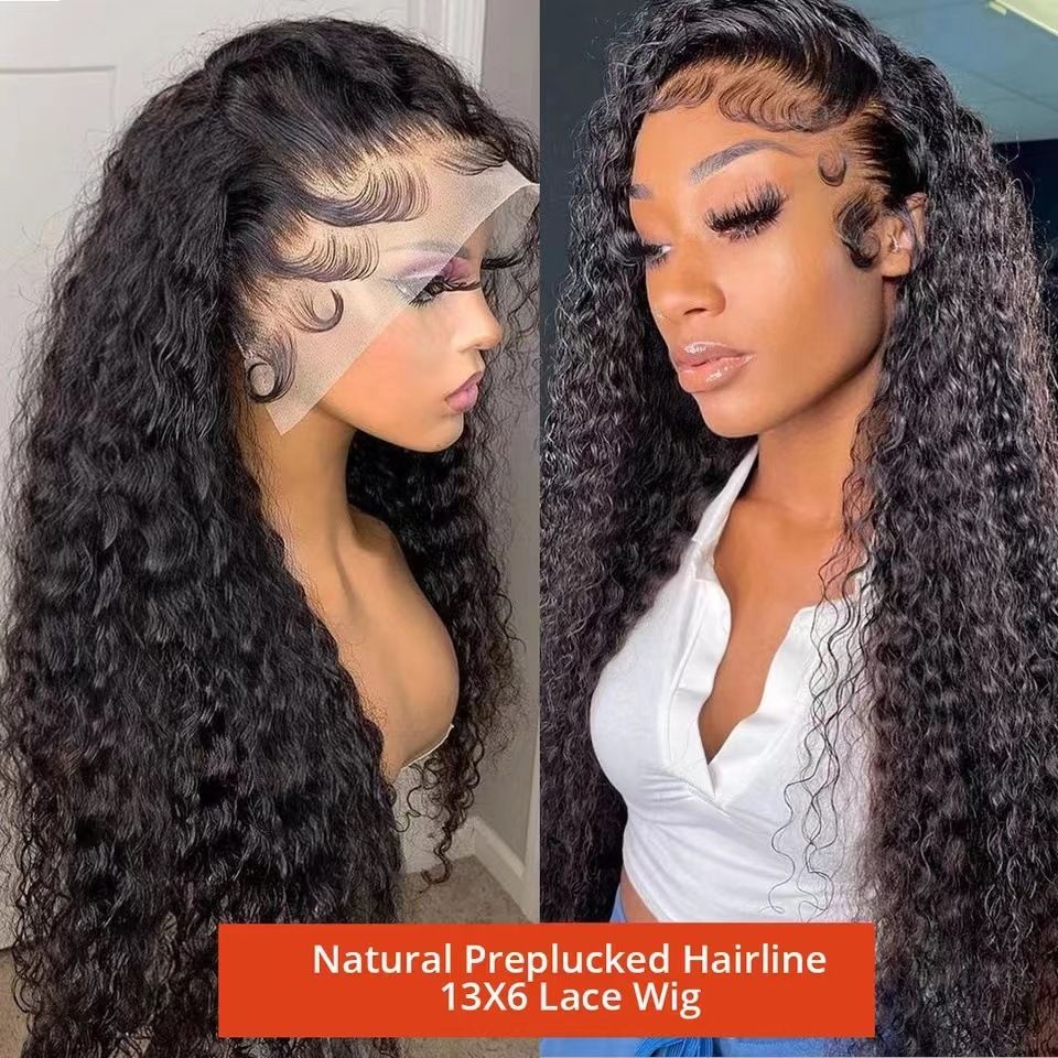 Deep Wave Lace Front Wig Hair Transparent Lace Frontal Wigs For Women Hair Wigs PrePlucked Lace Front Wig