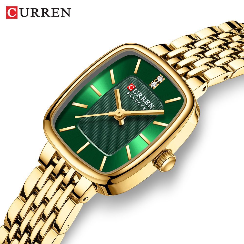 CURREN Luxury Square Women's Watches Brand Ladies Quartz Wristwatch Classic Silver Simple Femme Steel Band relogio feminino