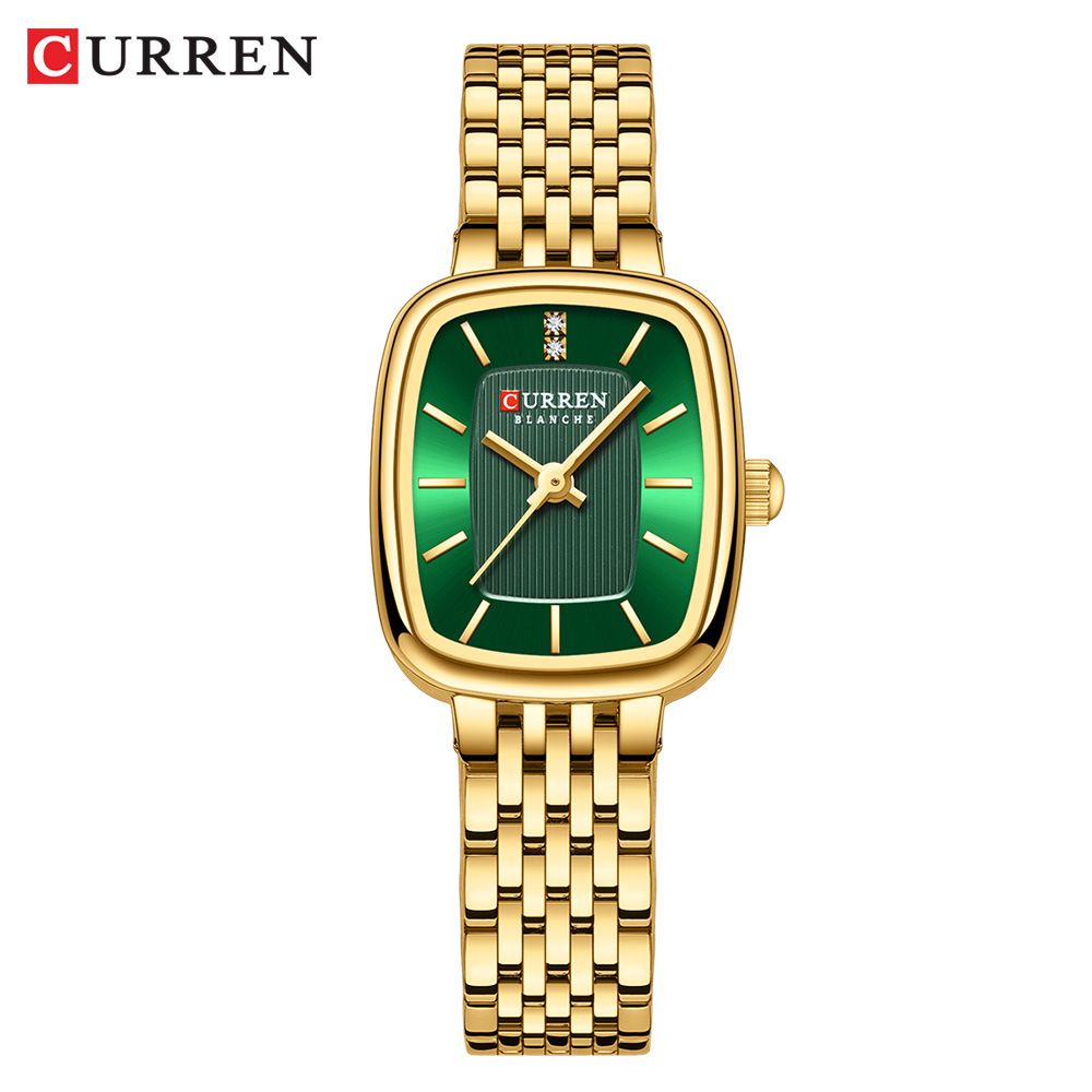 CURREN Luxury Square Women's Watches Brand Ladies Quartz Wristwatch Classic Silver Simple Femme Steel Band relogio feminino
