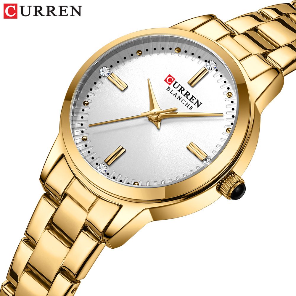 CURREN Women's Watches Fashion Original Quartz Wrist Watch for Ladies Roman Dial Diamond Waterproof Clock New