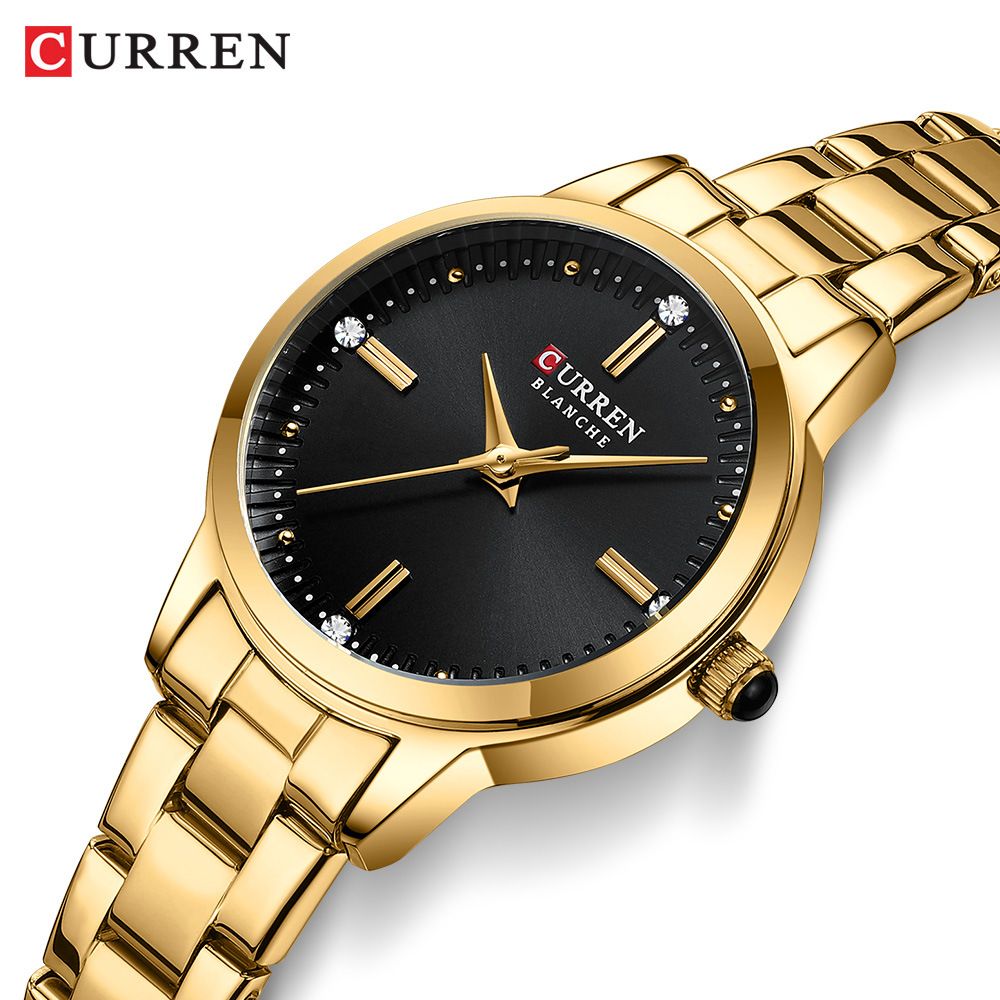 CURREN Women's Watches Fashion Original Quartz Wrist Watch for Ladies Roman Dial Diamond Waterproof Clock New