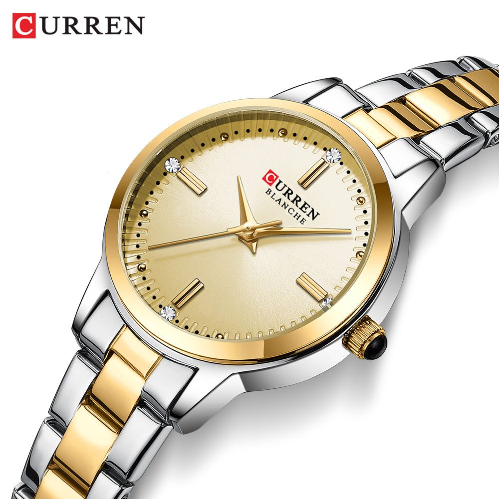 CURREN Women's Watches Fashion Original Quartz Wrist Watch for Ladies Roman Dial Diamond Waterproof Clock New