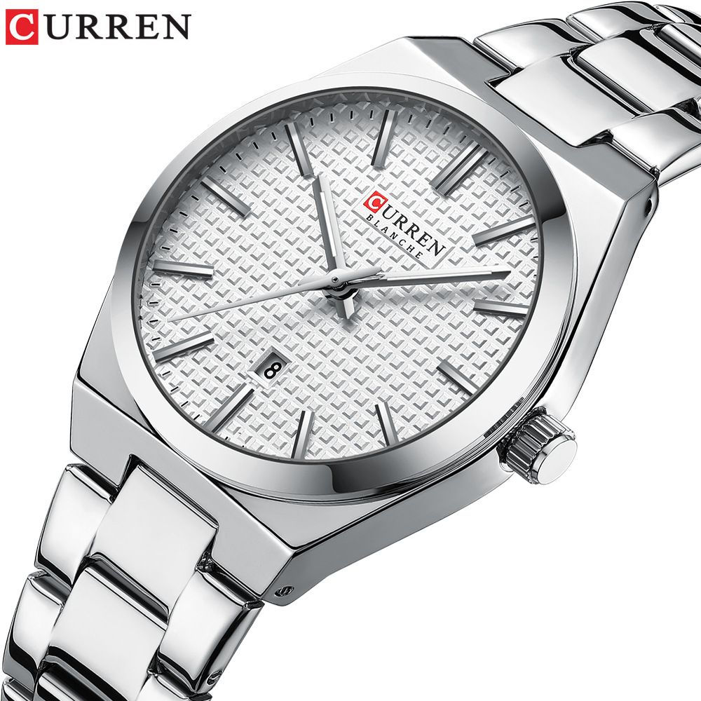 CURREN Watches for Women Simple Quartz Stainless Steel Strap Waterproof Wristwatches Luminous Fashion Clock