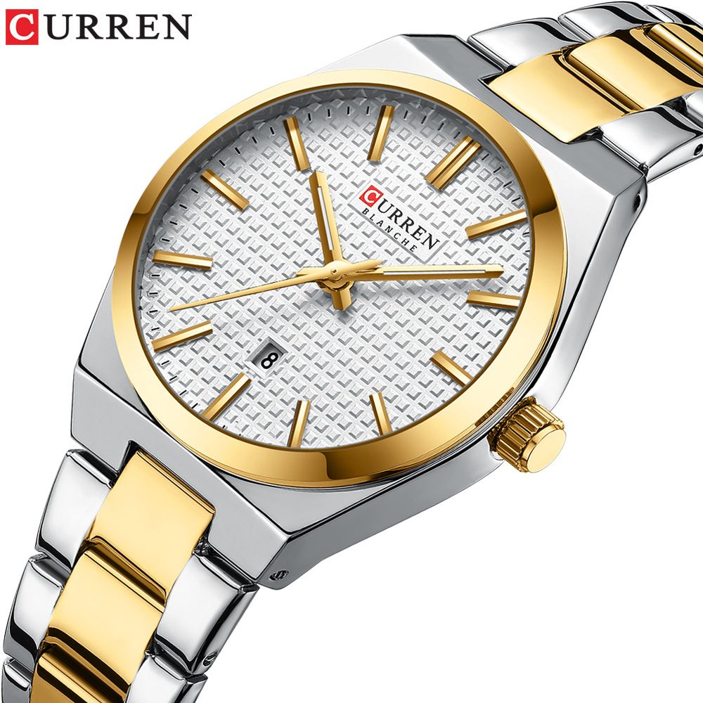 CURREN Watches for Women Simple Quartz Stainless Steel Strap Waterproof Wristwatches Luminous Fashion Clock