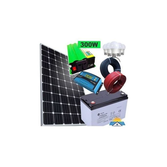 80AH Battery + Special All Weather Solar Panel Fullkit Sunlight 100W Solar Panel + 300 Watts Inverter + 10 Amp Controller + 25 YEARS WARANT