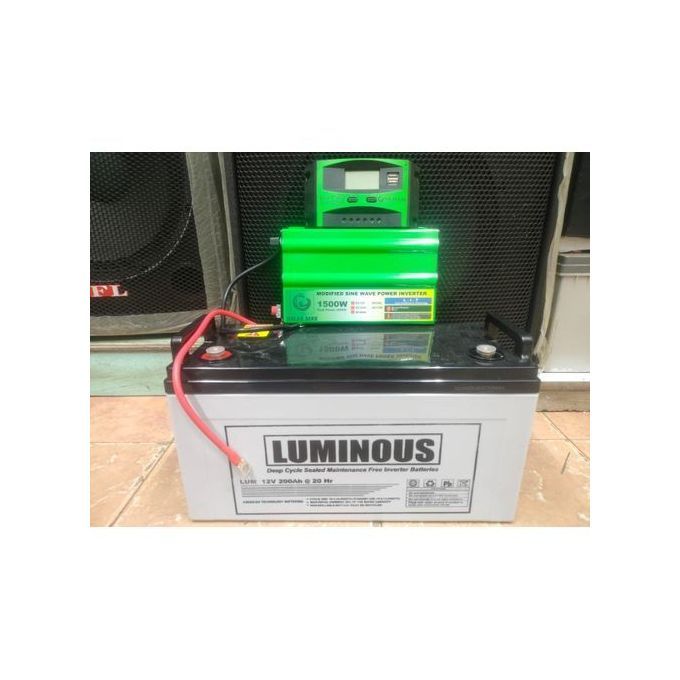 Luminous Battery 200ah,inverter 1500w And Controller 30amp