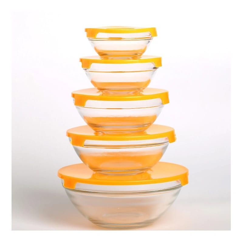 10pcs Glass bowls  Made with glass, you can trust, you can trust your food to stay warm and with lids, meals stay hygienic. It provides you with essential items that give you all the convenience you r