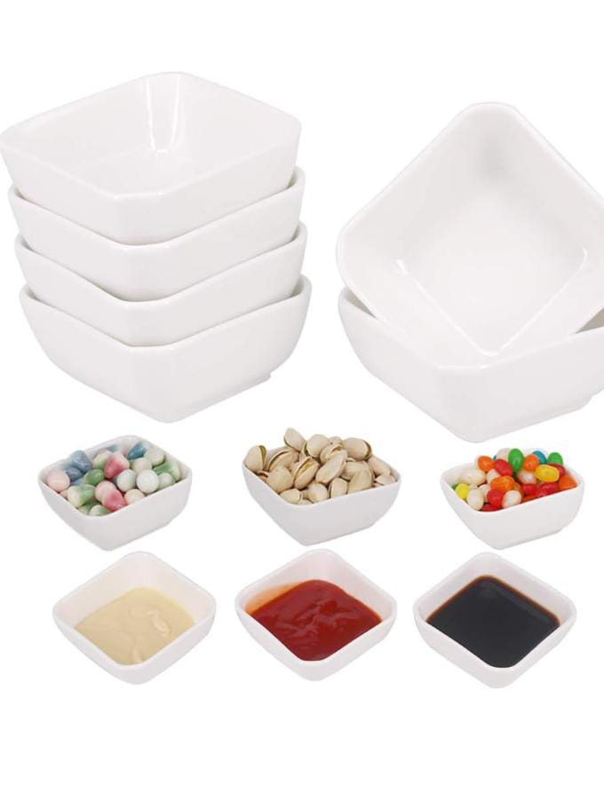 Ceramic double square bowl  .Made from safe porcelain / ceramics for daily use  and is Food Safe  Contact .Table or  Food Presentation matters alot especially  during events.This Unique bowls does not