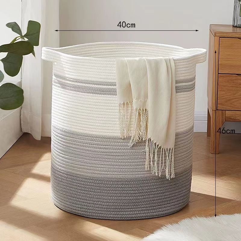 BIG Laundry Basket Decorative Woven Cotton Rope Storage Hamper with Handles HANDMADE - The woven storage basket are hand-woven with cotton rope, the material is soft and will not harm the child's skin