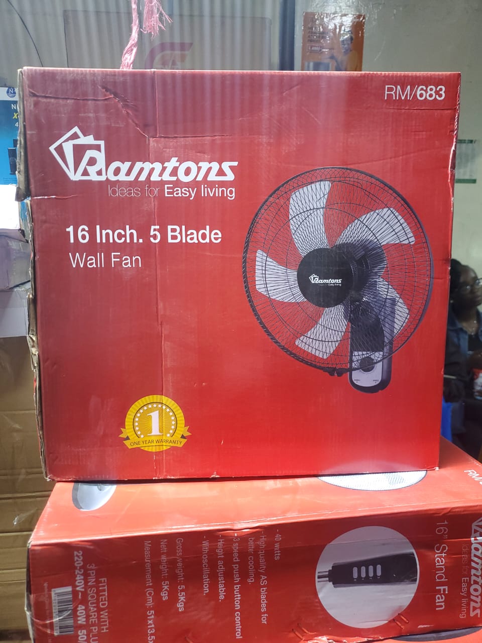 Ramtons 16 inches wall fan  energy efficient speeds and features an elegant grill design and power controls to cover all your cooling needs. A