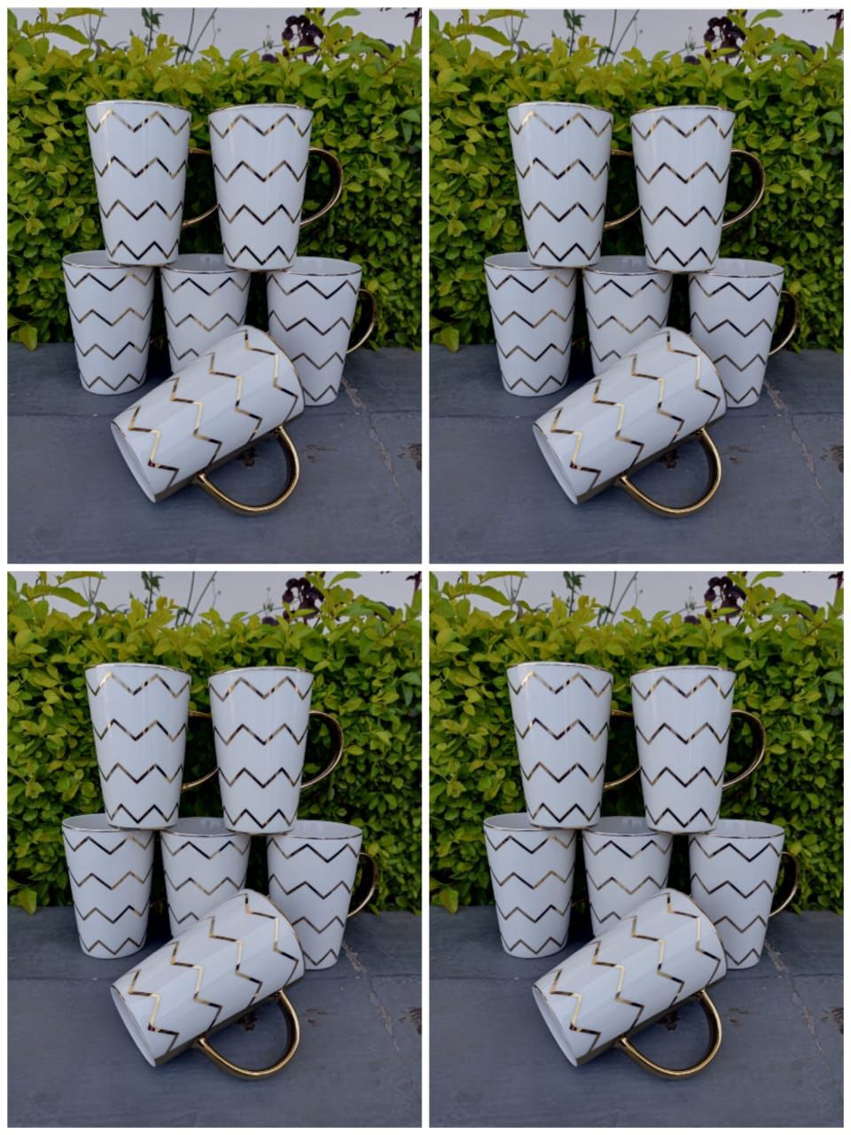 Set of 6 Golden CupsIdeal for enjoying tea, coffee ,decaf, espresso, lattes or hot dark chocolate,soup, stew,cereals and more
Strong ceramic mugs in big value pack of 6 provide insulation to keep drin