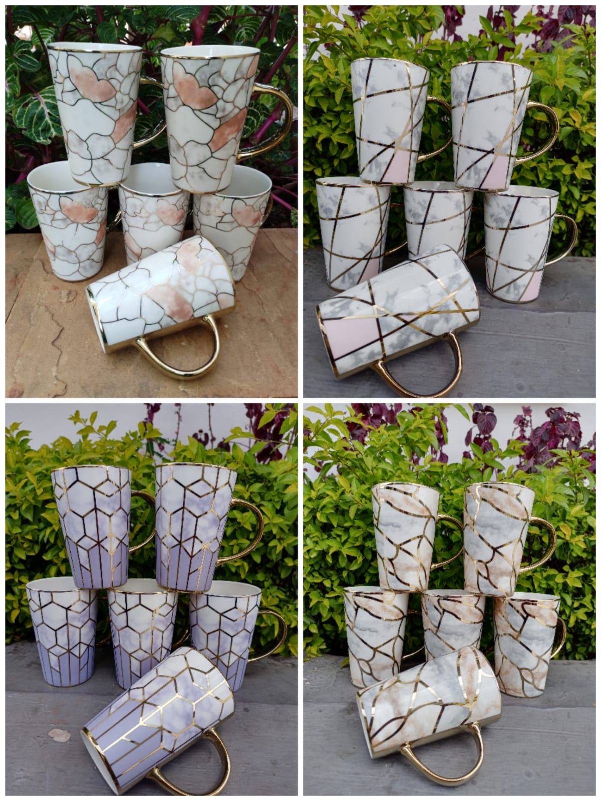 Set of 6 Golden CupsIdeal for enjoying tea, coffee ,decaf, espresso, lattes or hot dark chocolate,soup, stew,cereals and more
Strong ceramic mugs in big value pack of 6 provide insulation to keep drin