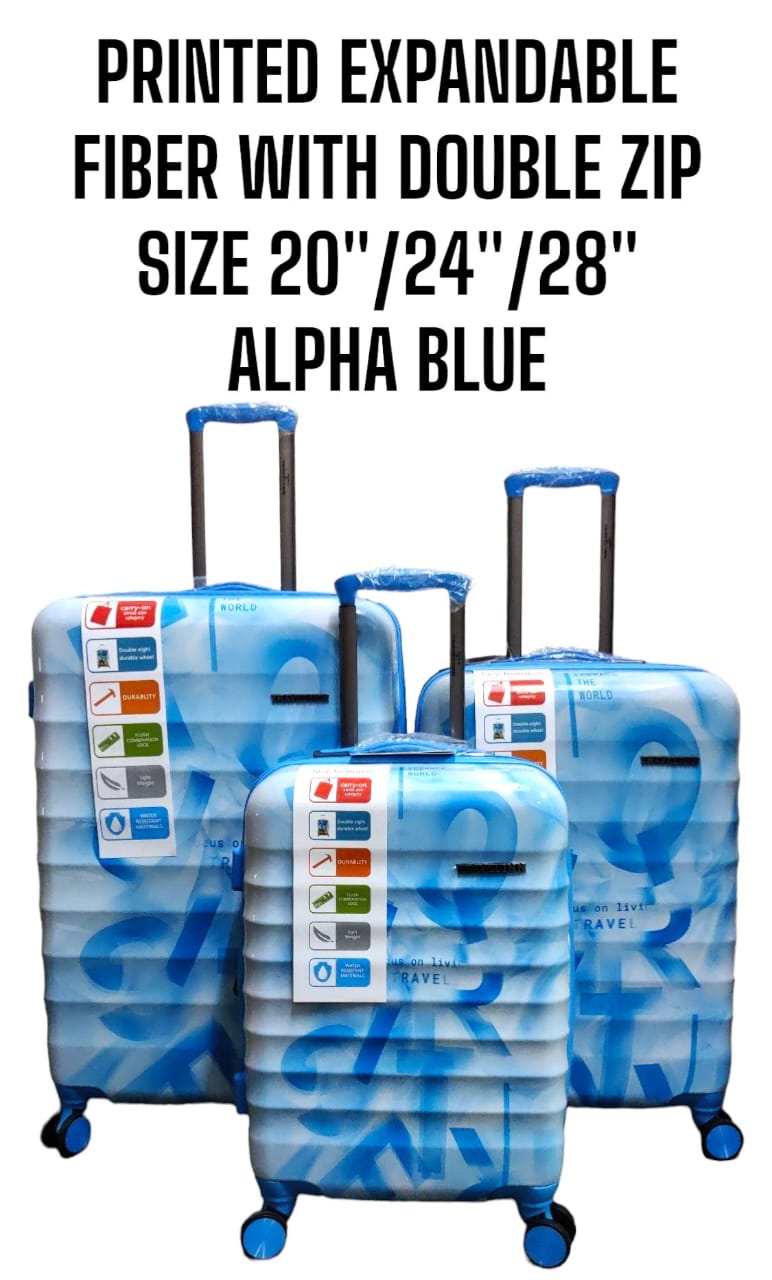 3 in 1  printed expendable fiber with double zip 20,24,28 high-quality materials Sleek and stylish design 3-in-1 design Hard outer shell for protection Number of compartments and pockets for organi