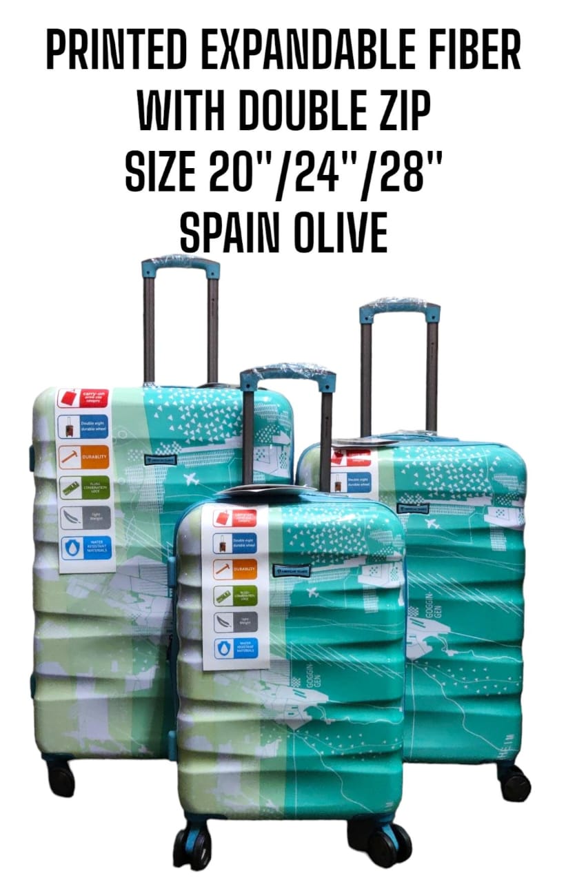 3 in 1  printed expendable fiber with double zip 20,24,28 high-quality materials Sleek and stylish design 3-in-1 design Hard outer shell for protection Number of compartments and pockets for organi