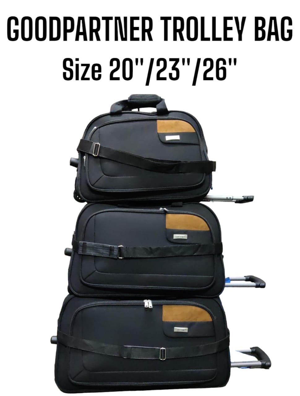 3 IN 1 Trolley Bag /Travel Suitcase Bag ultra-silent wheels move smooth and quiet Come with handles for easy carrying Suitable for 3-4