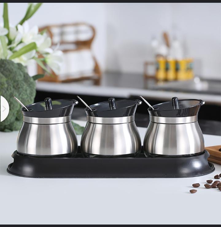 Sugardish stainless steel 3pc
         Stainless Steel
         Compact Design
         Easy To Clean
         Airtight sealing lid to keep content fresh
         Ideal storage set for tea, coffee, su