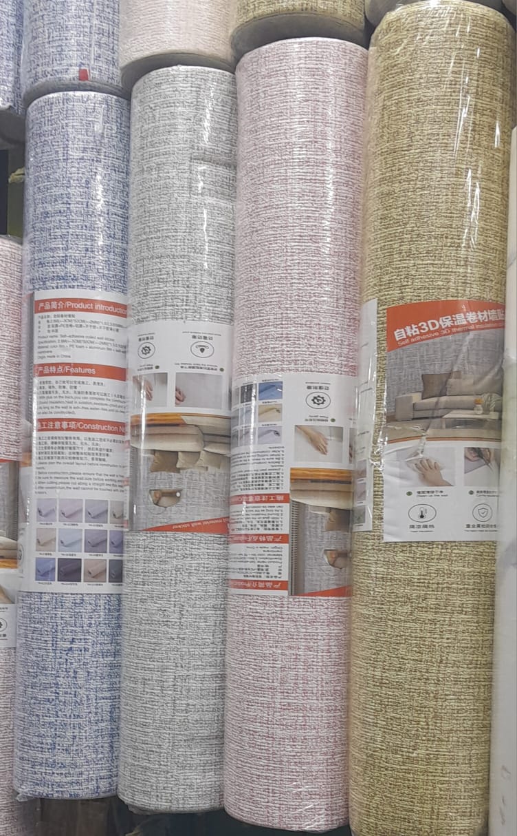 WALLPAPER  TEXTILED Sticker Linen Style Self-adhesive// Home Decoration 3D Wallpaper Size...50cm by 2.8M