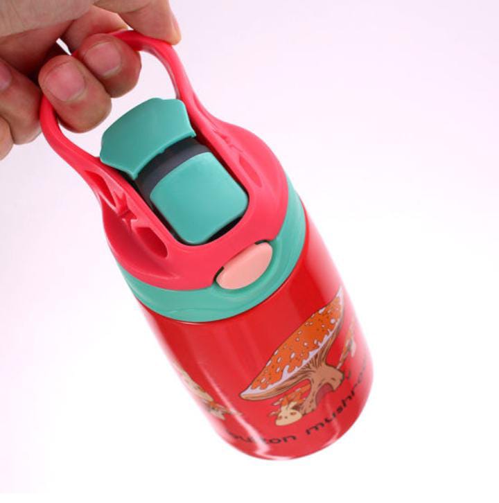 happy baby insulated flask with silicon spout The cute and childlike 3D embossed cartoon animal pattern has bright color matching and attracts attention. The cartoon water bottle is made of mirror 316