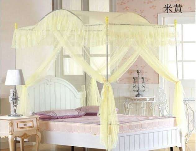 Curved 4 stand Mosquito net 4*6 pink, purple, cream and white 
5x6-pink, purple and cream