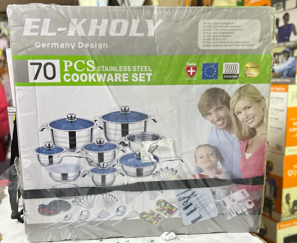 70 pcs EL KHOLY cookware set Stainless Steel Cookware Set is just what you need in the kitchen