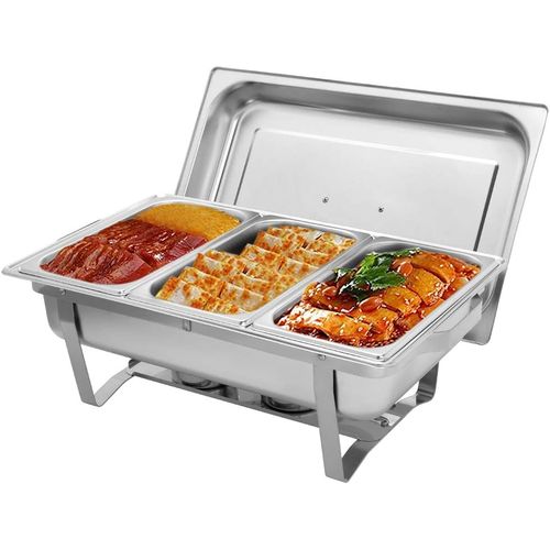 Signature Chafing Dish Set, Stainless Steel Catering Serve Chafer, Restaurant Food Warmer