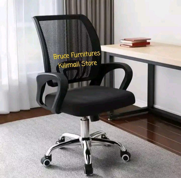 Adjustable Executive Office Chair A heavy-Duty metal base provides good strength and stability. Tested to hold great weight. Breathable mesh back and thick moulded foam seat with fabric material on