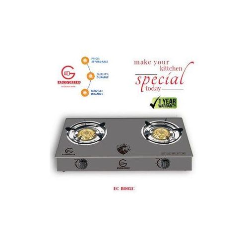 Eurochef Cooker EK-B002C Glass Gas Stove, 2 Burners Gas Cooker, Table Top