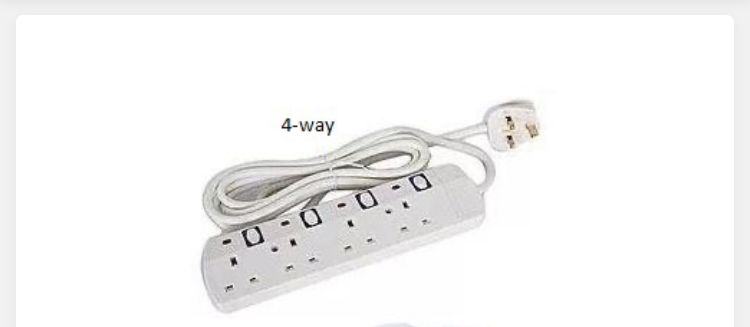 JSB Power Extension Cable With Surge Protector Comes With 5M CABLE FOR EASY REACH. Made of heat resistant hard ABS plastic making it withstand overheating ideal plug for all your electronics devices