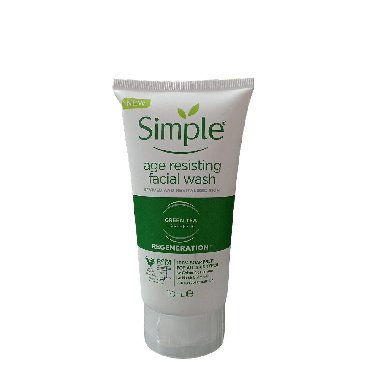 Simple  Green Tea AGE RESISTING Facial Wash. Revives, Revitalizes, Prevent skin aging,  Cleanses, Remove Wrinkles, Smooths, Moisturizes and Purifies the skin of dirt, ecxess grease and impurities.