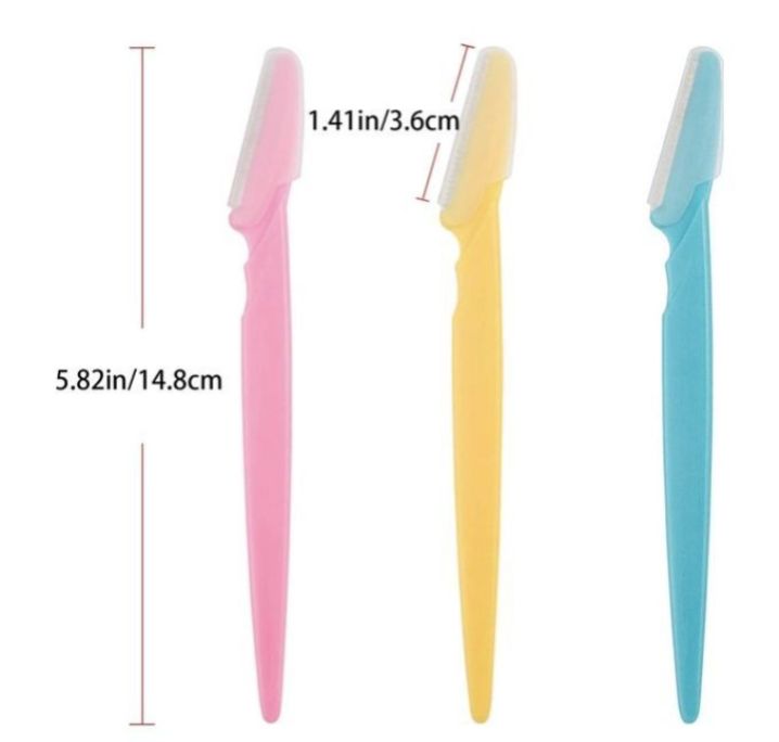 3pcs Tinkle Eyebrow Shaper Facial Hair Razor Trimmer Shaver Facial Dermaplanning Razor
