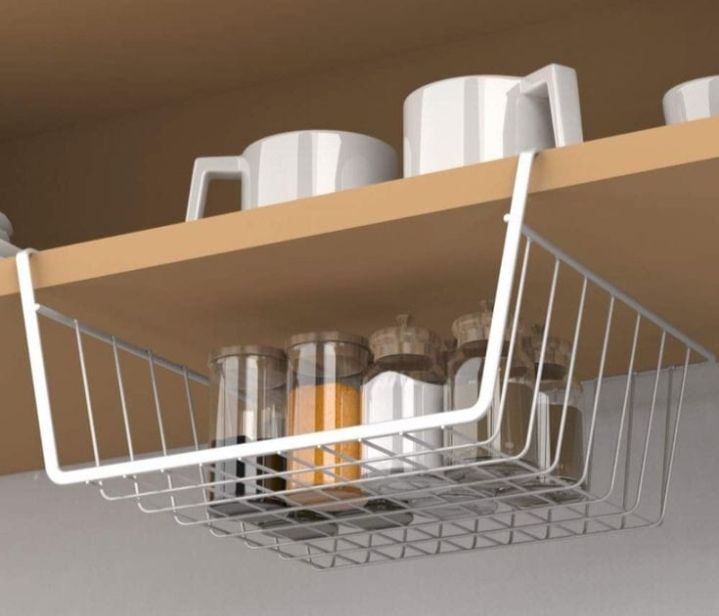 Under Shelf Organizer/Storage Space Saving for Kitchen Pantry Office Bathroom