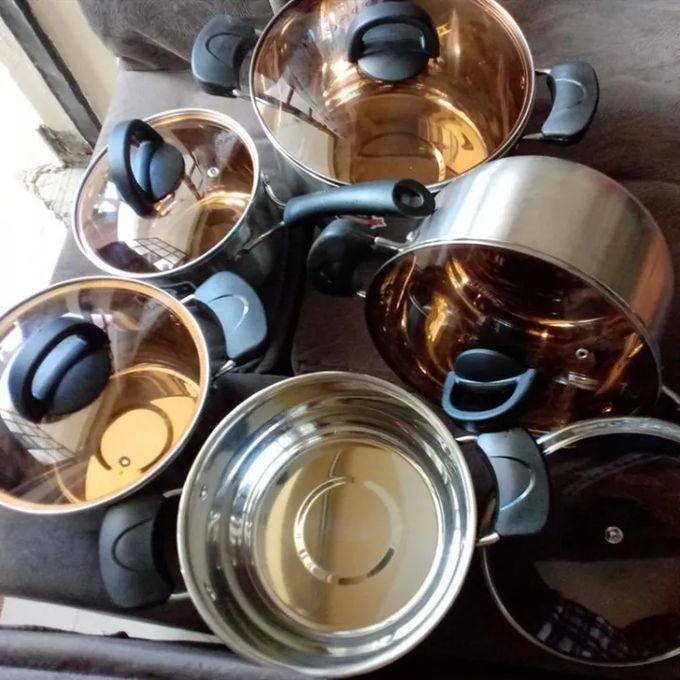 Jamespot 10PCS Cooking Pots Cookware Set 5pcs Pots+5pcs Lids