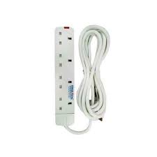 EXTENSION ; 4 WAY EXTENSION WHITE WITH A 3M LONG CABLE WHICH CAN WITHHOLD ALL HOME APPLIANCES