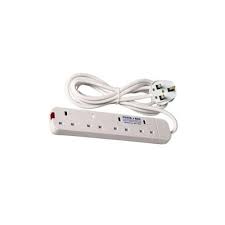 EXTENSION ; 4 WAY EXTENSION WHITE WITH A 3M LONG CABLE WHICH CAN WITHHOLD ALL HOME APPLIANCES