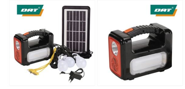 Dat At-9011 Solar Lighting Kit: FM Radio, 4 Led Bulbs, Torch, Charging Kit