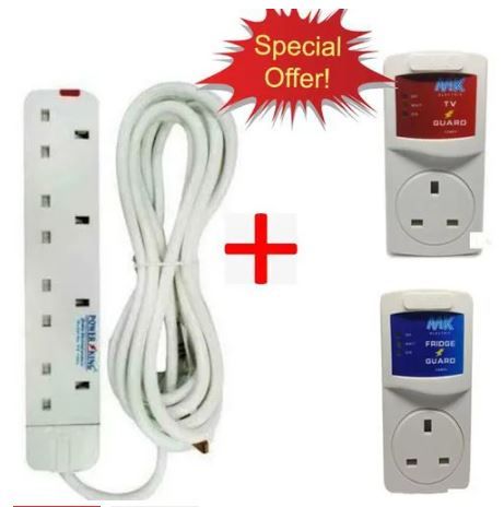 MK TV Guard + FRIDGE Guard + A FREE 4 Way Extension Cable.
