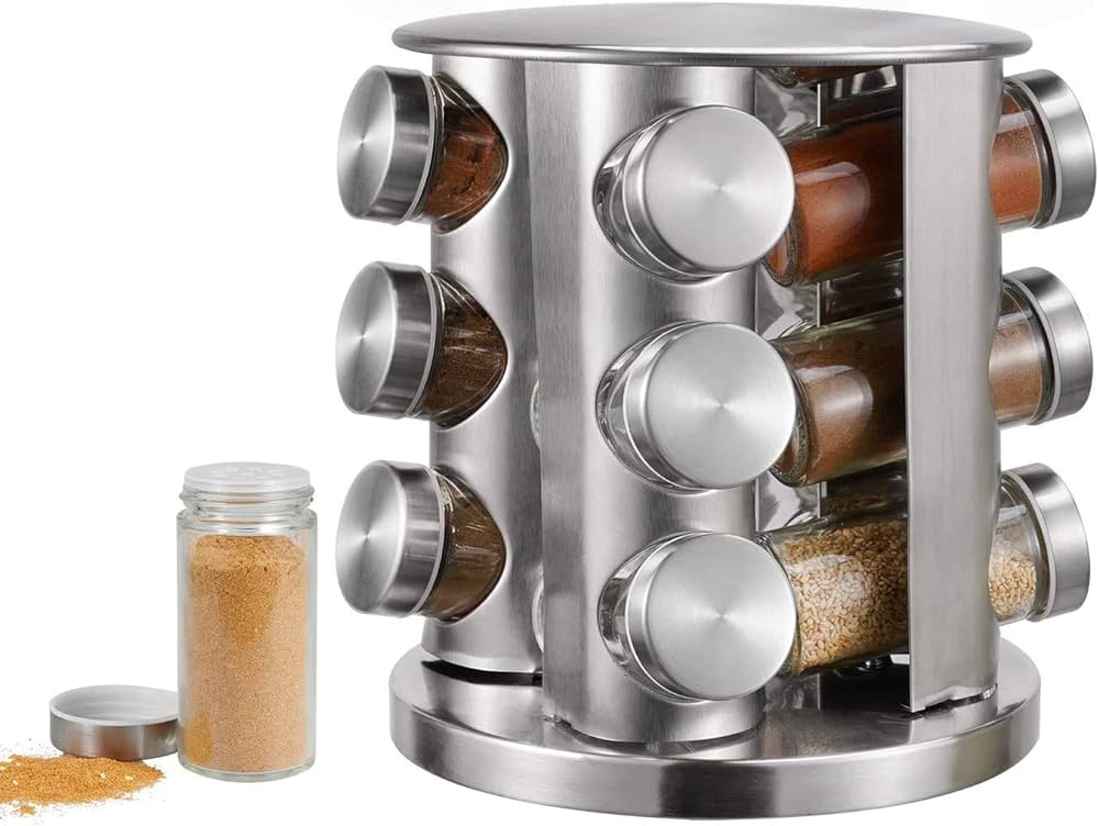 Rotating kitchen spice organizer / rack / spice holder 12pcs